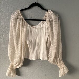 Willow +Root Elegant Cream Blouse  NWT